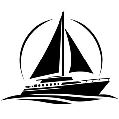 Boat logo silhouette