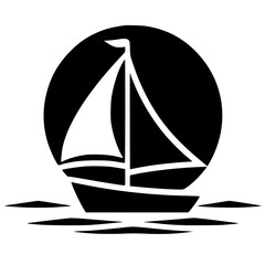 Boat logo silhouette