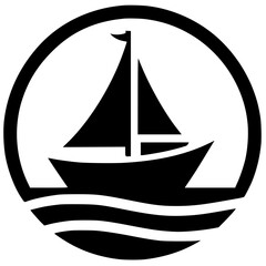 Boat logo silhouette