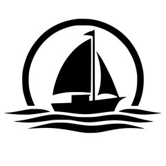 Boat logo silhouette