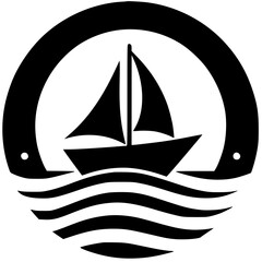 Boat logo silhouette