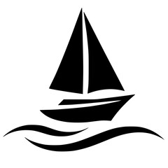 Boat logo silhouette