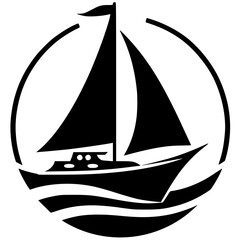 Boat logo silhouette