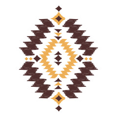 Geometric Ikat ethnic black pattern art. American, Mexican style. White background. Aztec tribal ornament print. Design for fabric, clothing, textile, logo, symbol.