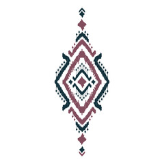 Obraz premium Ethnic Ikat pattern art. American, Mexican style. White background. Aztec tribal ornament print. Design for fabric, clothing, textile, logo, symbol.