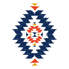 Geometric Ikat ethnic black pattern art. American, Mexican style. White background. Aztec tribal ornament print. Design for fabric, clothing, textile, logo, symbol.