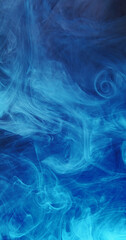 Obraz premium Mist swirl texture. Paint water flow. Blue color splash vapor floating wave spreading dreamlike sky cloud abstract background.