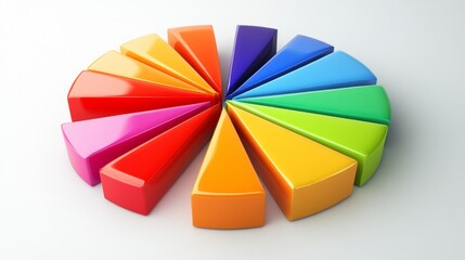 Obraz premium Colorful and Vibrant Semi-Circles Displaying a Spectrum of Bright Colors on a Minimalistic White Surface for Artistic and Creative Projects