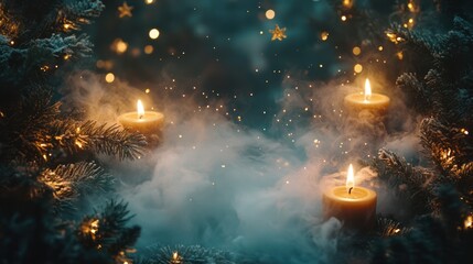 Naklejka premium Candles in the Fog