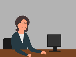 Flat design business woman vector illustration