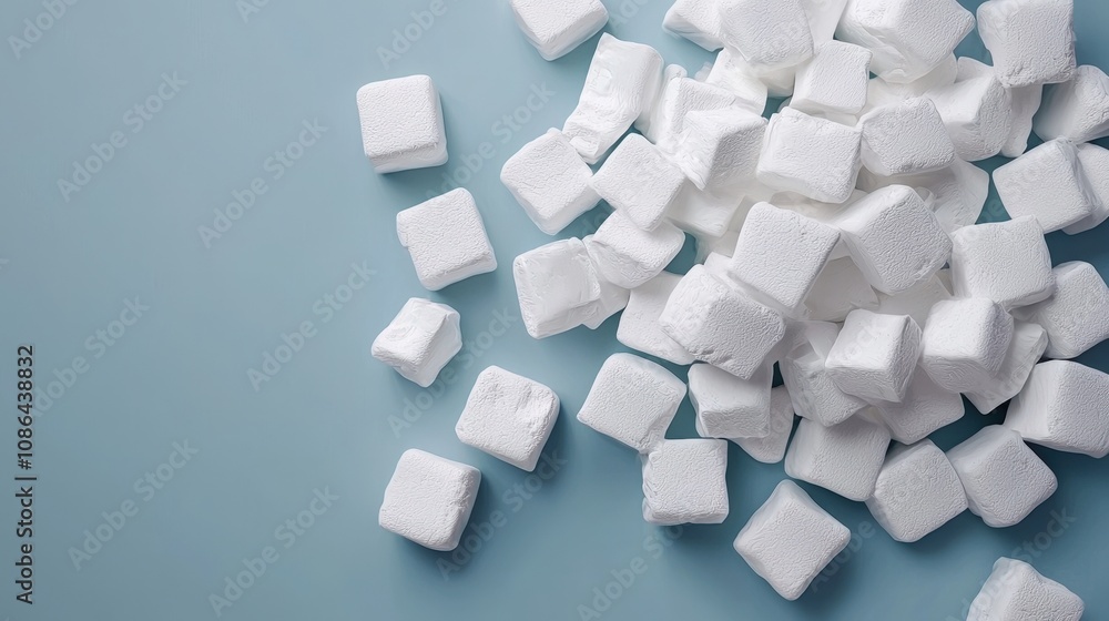 Poster Abstract White Cube Pile 3D Render Minimalist Design Background Texture