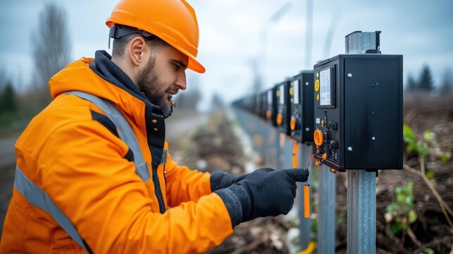 Food waste concept. Air quality monitors near landfills of food waste, moody background, impact awareness, environment - Powered by Adobe