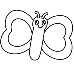 Butterfly outline for animal, tattoo, kid colouring book, art, painting, sketch, spring, summer, zoo, souvenir, cartoon character, comic, mascot, patch, brooch, picnic, park, yard, insect, blossom