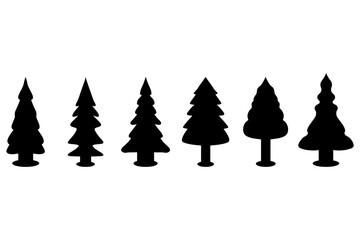 Simple Christmas Tree Illustration Design Set