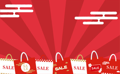 初売りセールの背景イラスト