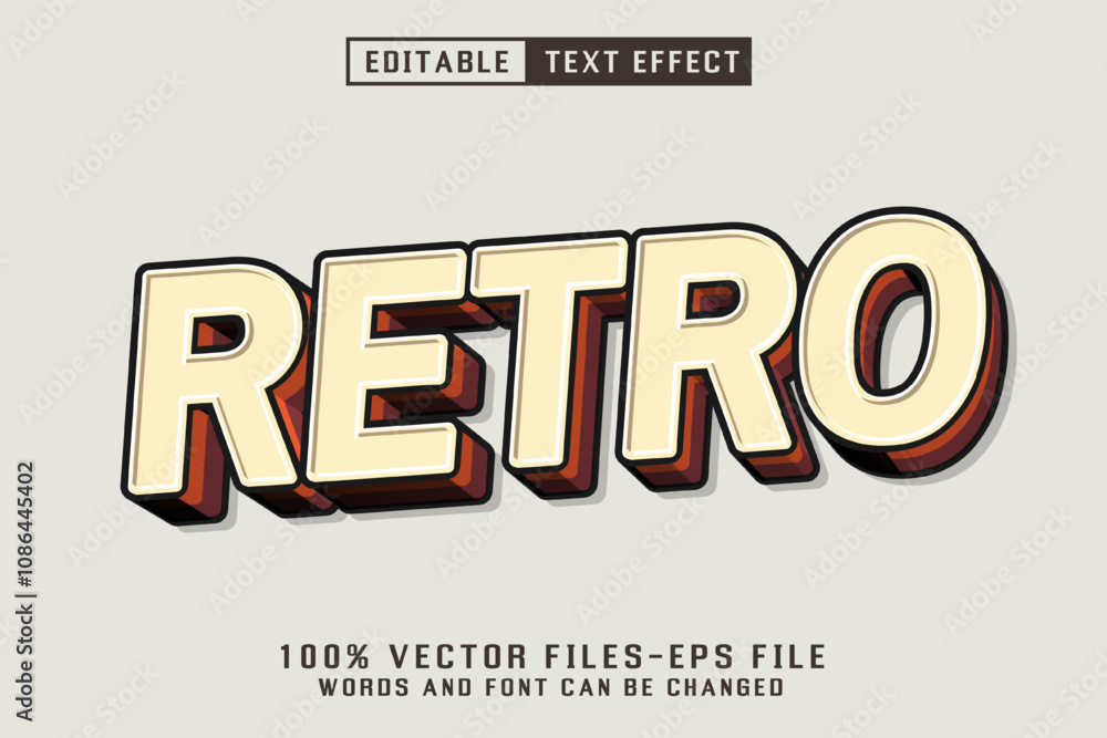 Poster retro 3d text - editable text effect