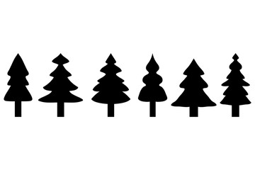 Obraz premium Simple Christmas Tree Illustration Design Set