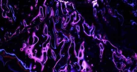 Holographic glare. Purple glow. Mystical luminosity damaged surface. Abstract wavy line dot zigzag puncture beam stream illumination.