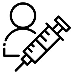 Syringe, vaccine vector icon