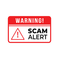 Important Scam Alert and Warning RED COLOUR vector illustration
