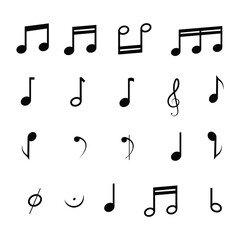 Fototapeta premium Music Notes icon and symbol Set Vector art 