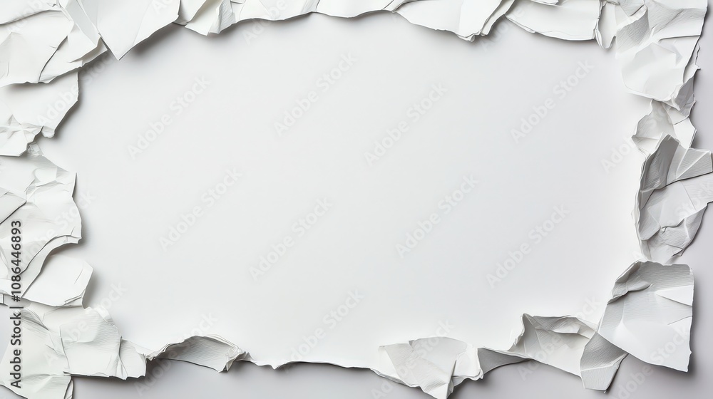 Poster abstract white paper frame torn edges blank space texture background
