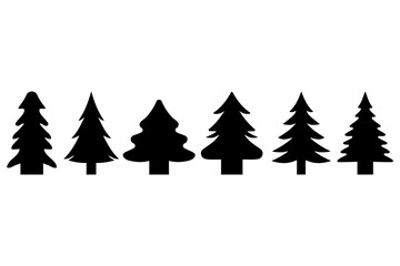 Fototapeta premium Simple Christmas Tree Illustration Design Set