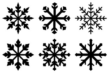 Simple Snowflake Illustration Design Set