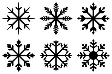 Simple Snowflake Illustration Design Set