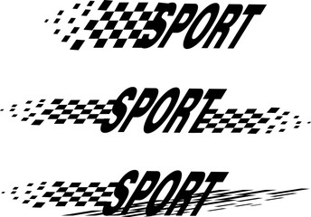 Sport flag different lines set. Sport line car sport race logo for racing championship.