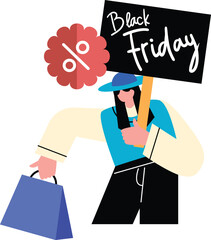 Exciting Black Friday Sale Shopping Cart and Discount Tags