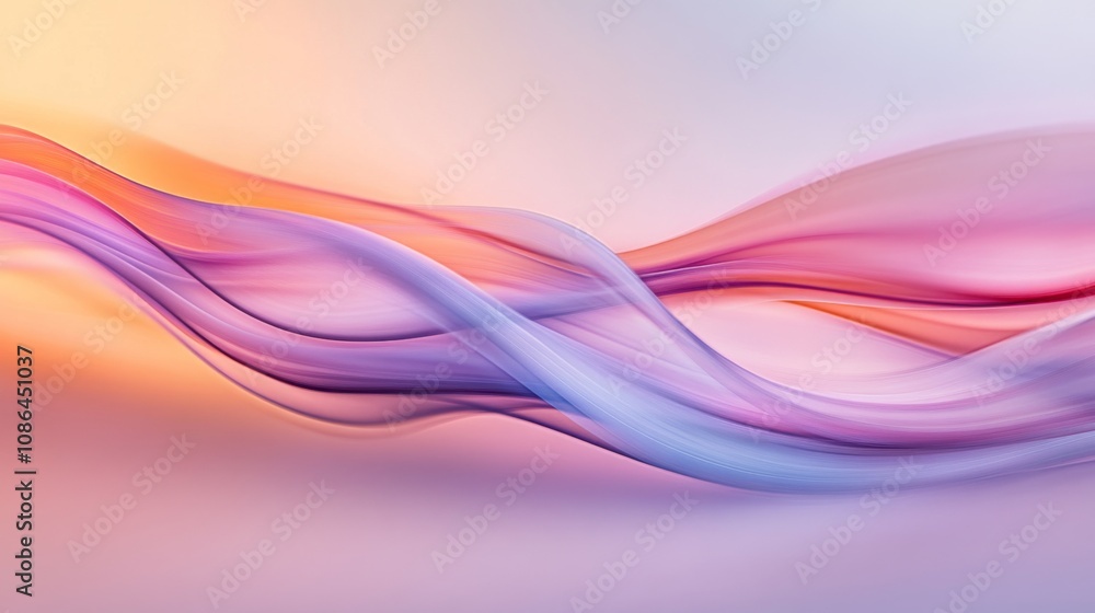 Aufkleber Elegant Abstract Waves in Soft Pastel Colors Evoking Serenity and Calmness, Ideal for Backgrounds and Designs in Various Creative Projects