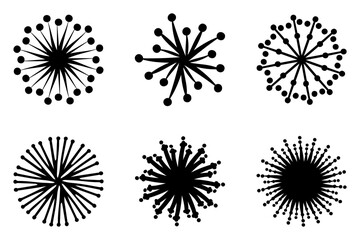 Simple Fireworks Illustration Design Set