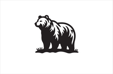  bear silhouette vector outline illustration logo