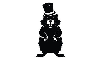 Groundhog with Cap Vector