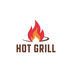 hot grill logo design 