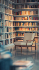 Elegant library room interior with a blurred background