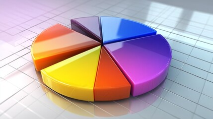Obraz premium Colorful Pie Chart Illustration Representing Data Segmentation and Analysis for Business Presentations, Reports, and Educational Purposes