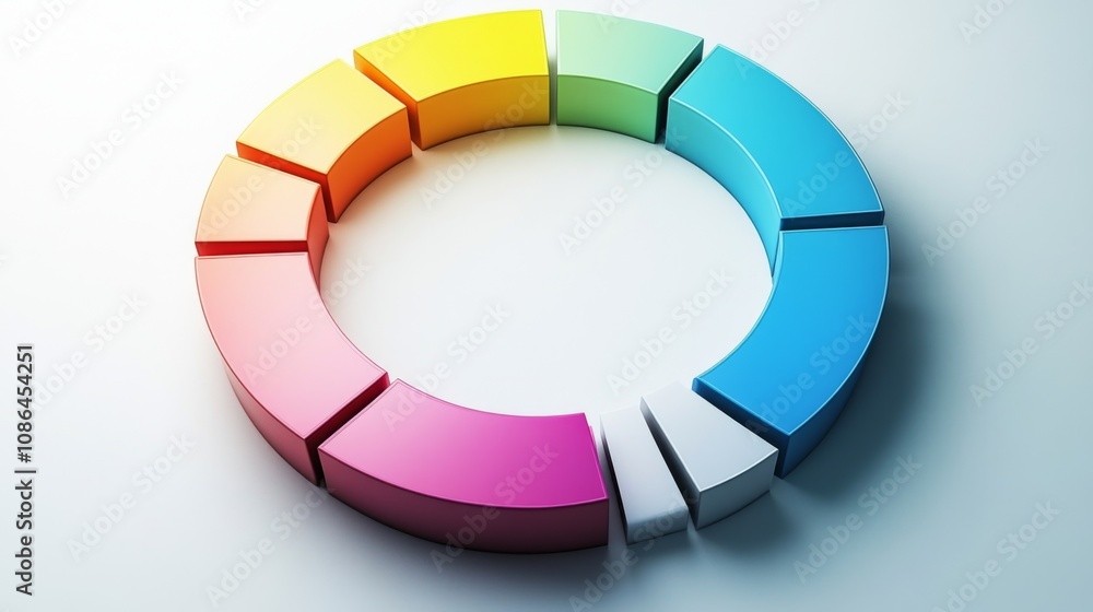 Poster colorful circular chart with segmented design ideal for presentations and data visualization applica