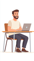 Male teacher leading online video lessons for students