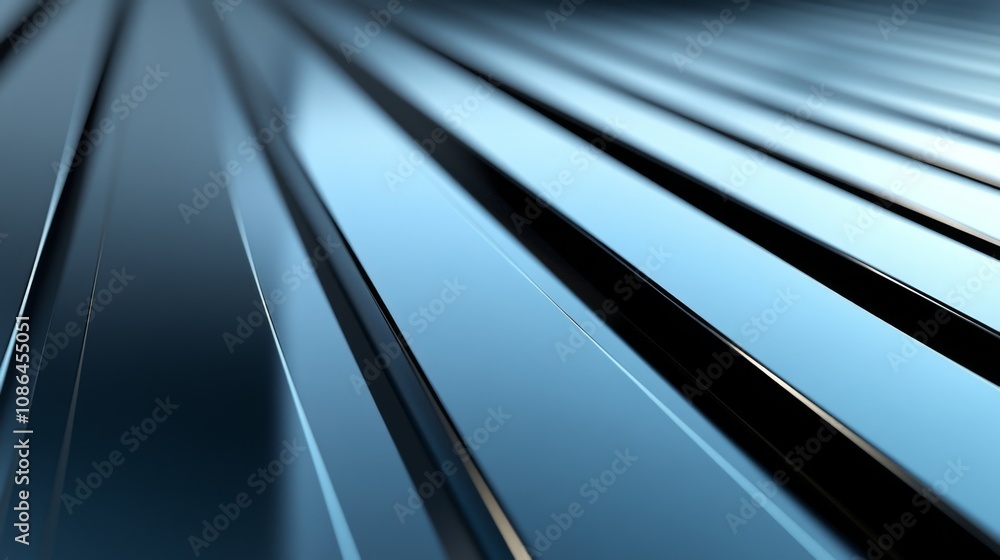 Leinwandbilder Abstract close-up view of sleek metallic surface with dynamic lines, showcasing reflections and light play, suitable for backgrounds and design projects emphasizing modernity.