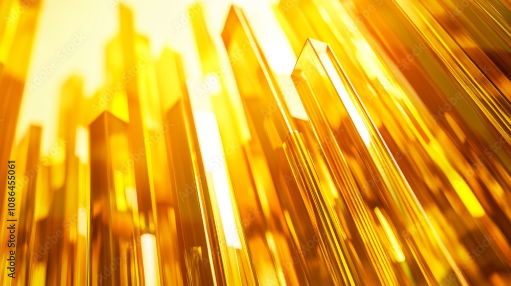 Poster Abstract golden background with shining vertical shapes representing luxury, opulence, and elegance for creative projects in design and art industries.