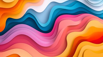 Obraz premium Vibrant Abstract Waves of Colorful Curves and Smooth Gradients for Creative Backgrounds and Modern Designs, Ideal for Digital Art and Graphic Projects
