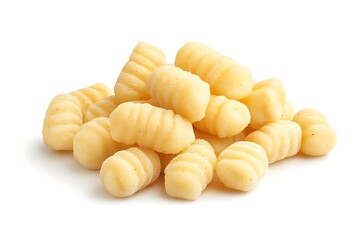 Gnocchi isolated on a white background, close up