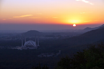 The Faisal Mosque is the national mosque of Pakistan, located in the capital city, Islamabad. It is the fifth-largest mosque in the world.