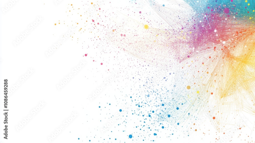 Fototapete colorful abstract background with elegant splashes of light, gradient overlays, tendrils, and dots c