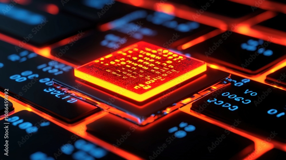 Poster ai keyword optimization futuristic holographic display of search engine keywords