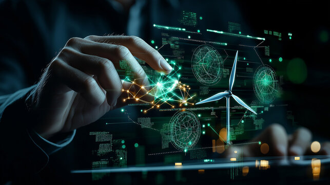 Innovative financial advisor analyzing sustainable energy stocks - Powered by Adobe