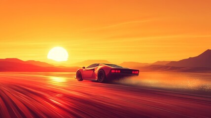 simple and minimal screen background UI for a car raceing game orange