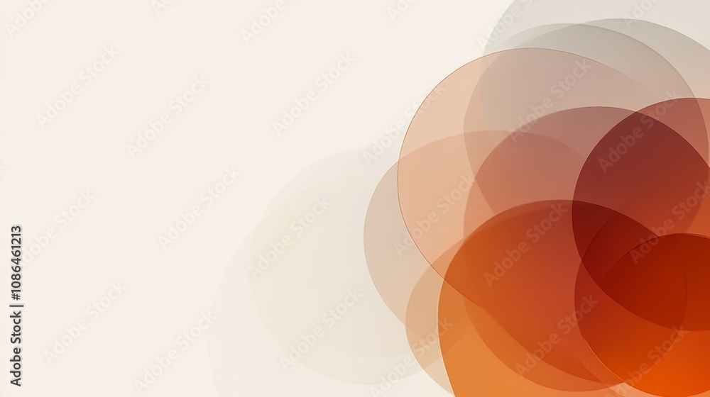 Poster abstract background featuring soft overlapping circles in warm hues of orange and beige, creating a 